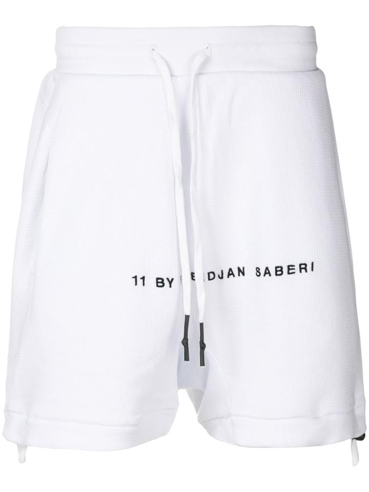 11 By Boris Bidjan Saberi Embroidered Logo Shorts - White