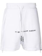 11 By Boris Bidjan Saberi Embroidered Logo Shorts - White