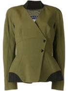Thierry Mugler Pre-owned 1980's Off-centre Fitted Jacket - Green
