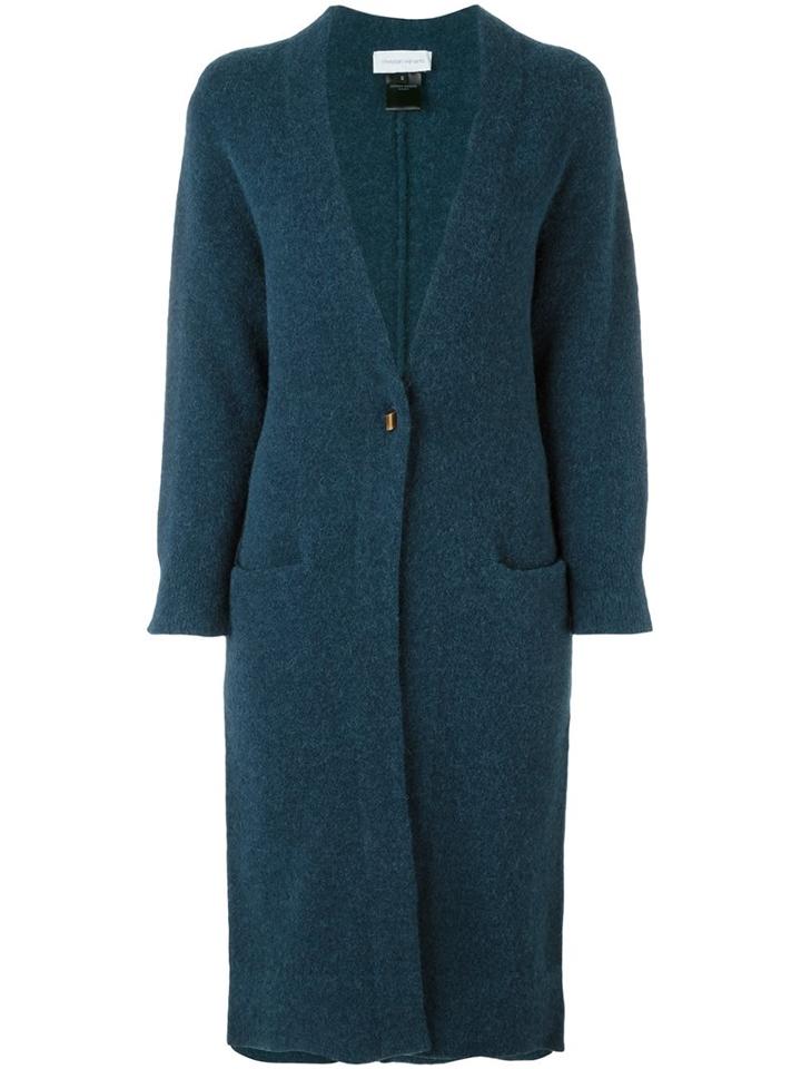 Christian Wijnants 'kody' Cardi-coat, Women's, Size: Large, Blue, Nylon/spandex/elastane/mohair/alpaca