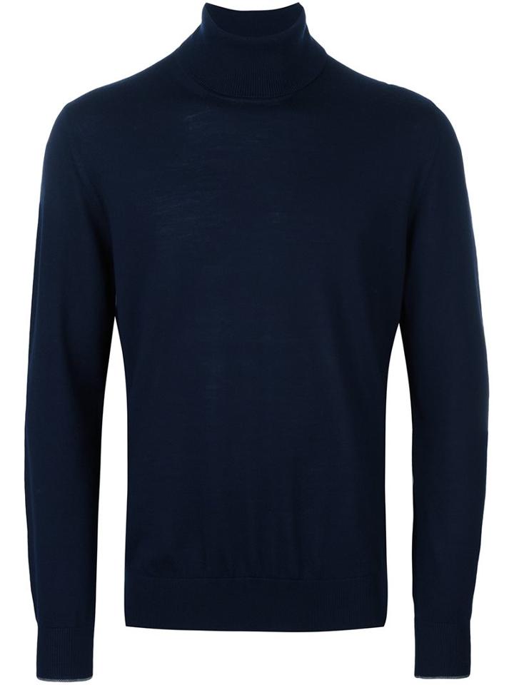 Ps By Paul Smith Roll-neck Jumper, Men's, Size: Xl, Blue, Merino