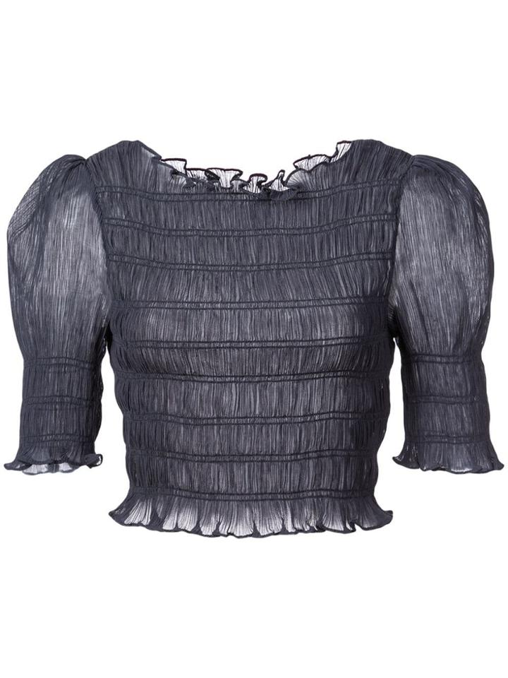 Jill Stuart Gathered Cropped Blouse - Blue