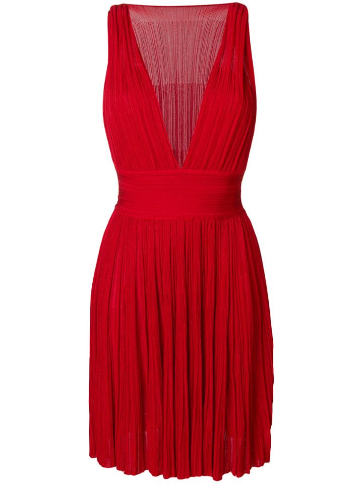 Antonino Valenti Plunging V-neck Dress - Red