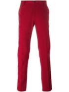 Etro Tapered Tailored Trousers, Men's, Size: 56, Red, Cotton