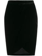 Veronica Beard Velvet Wrap Skirt - Black