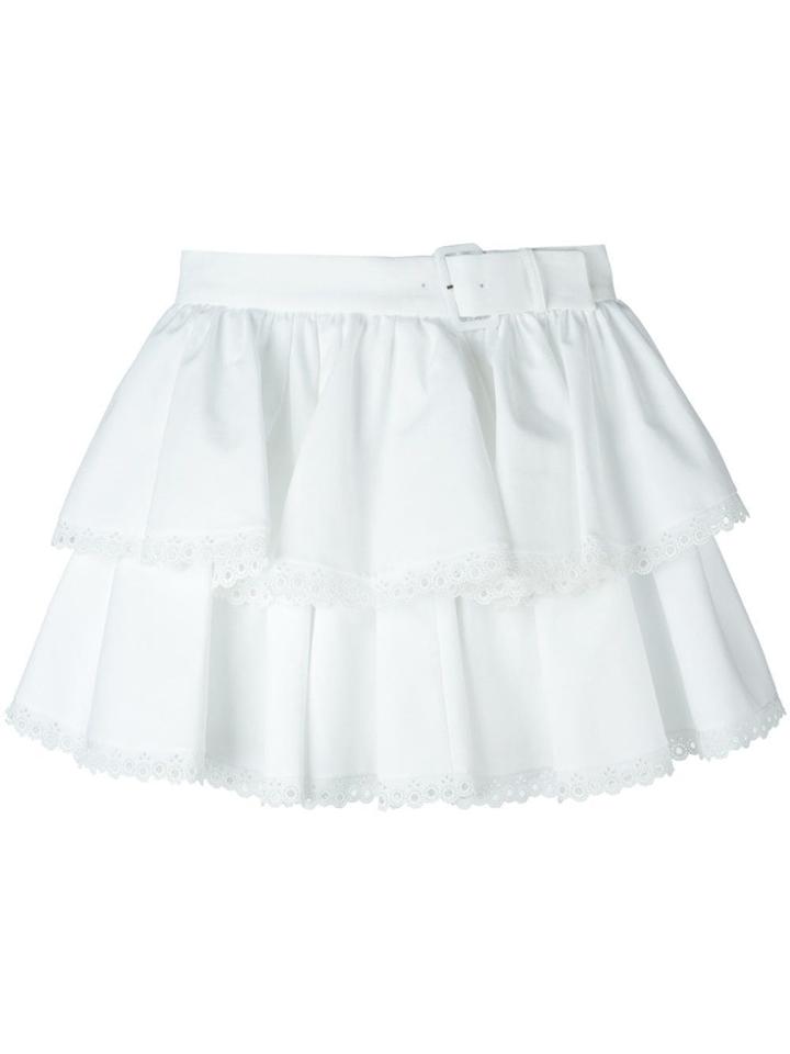 Alexander Mcqueen Tiered Mini Skirt - White
