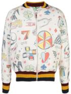 The Elder Statesman Boomsland Bomber Jacket - White