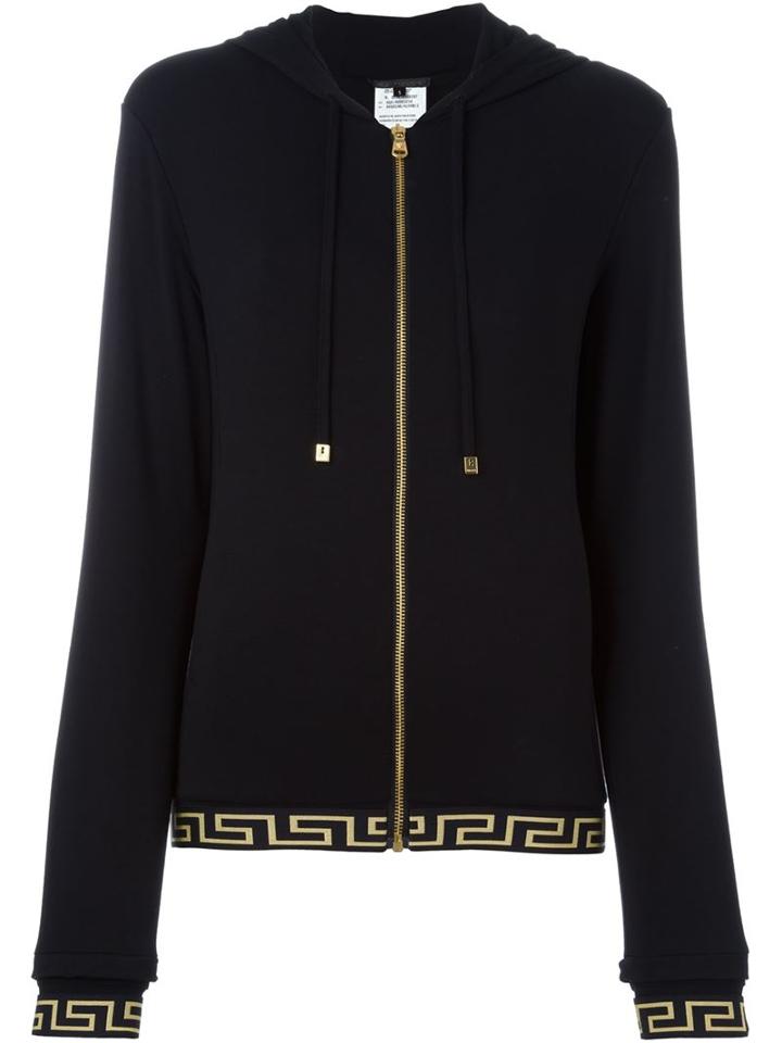 Versace Velvet Medusa Zipped Up Cardigan