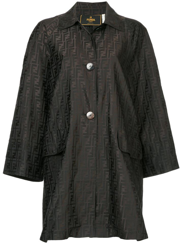 Fendi Vintage Zucca Pattern Midi Coat - Brown