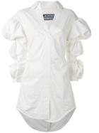 Jacquemus - Gathered Puffy Sleeves Dress - Women - Cotton - 34, White, Cotton