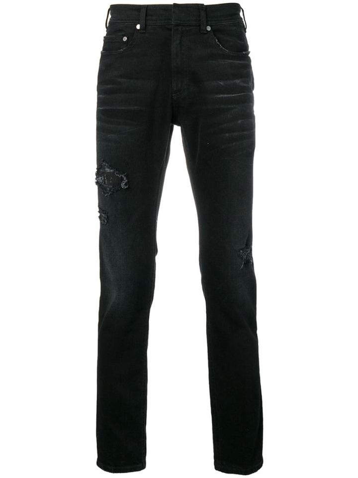 Neil Barrett Slim Fit Distressed Jeans - Black