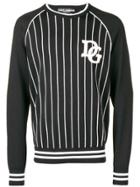 Dolce & Gabbana Striped Logo Patch Sweater - Black