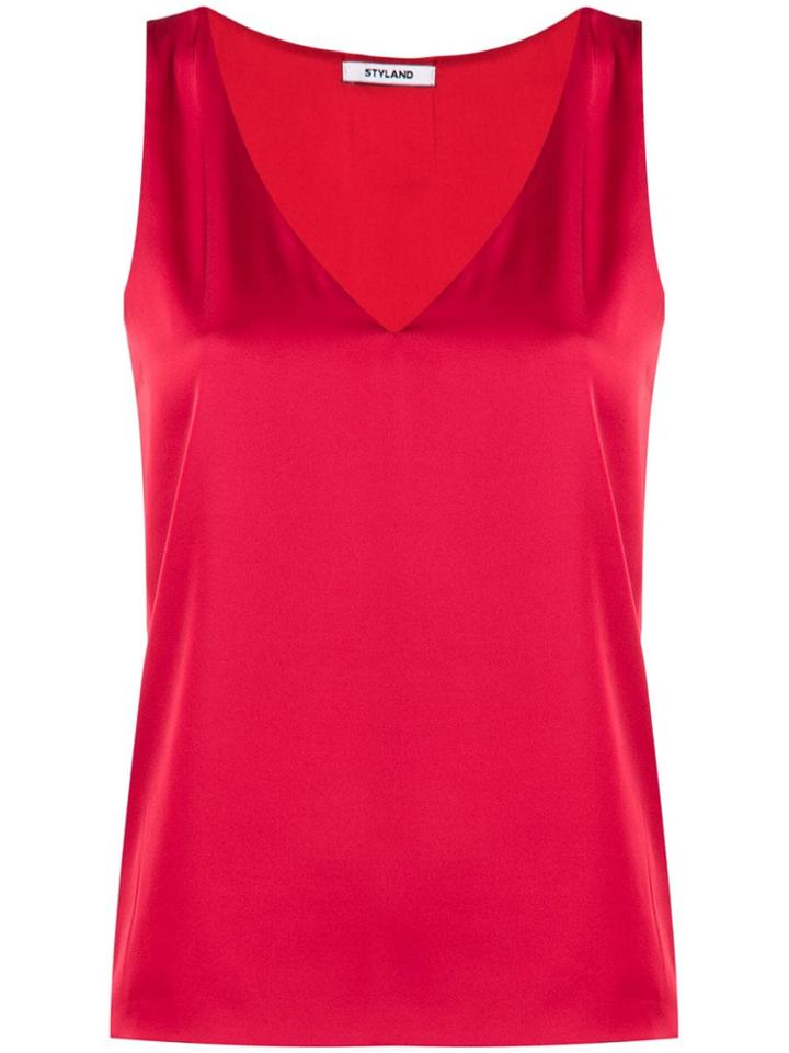Styland V-neck Top - Red