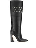 Alberta Ferretti Crystal-embellished Boots - Black
