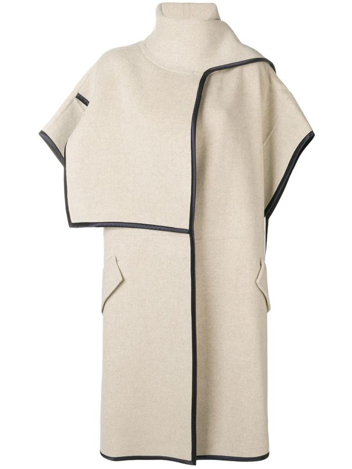 Victoria Victoria Beckham Cowl-neck Short Sleeve Coat - Nude &