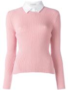 Altuzarra Shirt Collar Jumper, Women's, Size: Xs, Pink/purple, Merino/cotton/polyamide/spandex/elastane