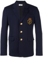 Saint Laurent 'blazon' Jacket, Men's, Size: 48, Blue, Silk/cotton/virgin Wool
