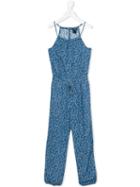 Ralph Lauren Kids - Floral Print Jumpsuit - Kids - Viscose - 5 Yrs, Blue