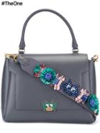 Anya Hindmarch 'arcade' Embellished Medium Tote, Women's, Grey, Calf Leather/crystal