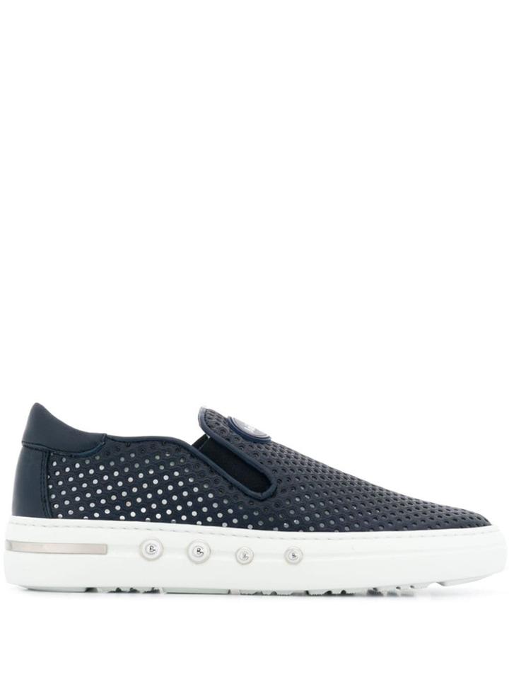 Baldinini Perforated Detail Slip-on Trainers - Blue