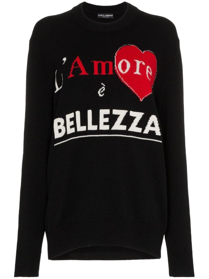 Dolce & Gabbana 'l'amore È Bellezza' Cashmere Sweater - Black