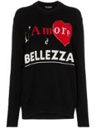 Dolce & Gabbana 'l'amore È Bellezza' Cashmere Sweater - Black