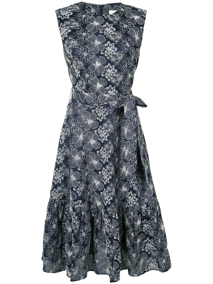 Co - Floral Dress - Women - Cotton - L, Blue, Cotton