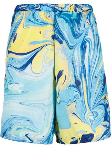 Domenico Formichetti Rorshach Marbled Paint Shorts - Black