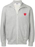 Comme Des Garçons Play Heart Print Track Jacket - Grey