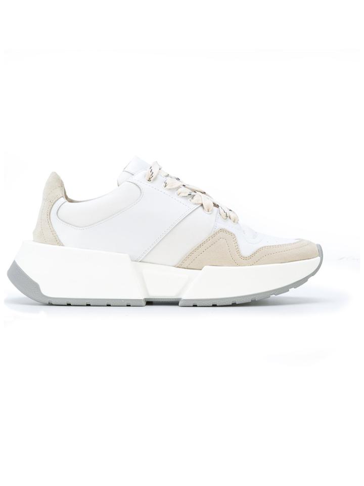 Mm6 Maison Margiela Panelled Sneakers - White