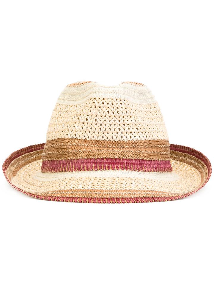 Etro Contrast Straw Hat, Men's, Size: Large, Nude/neutrals, Viscose