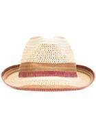 Etro Contrast Straw Hat, Men's, Size: Large, Nude/neutrals, Viscose