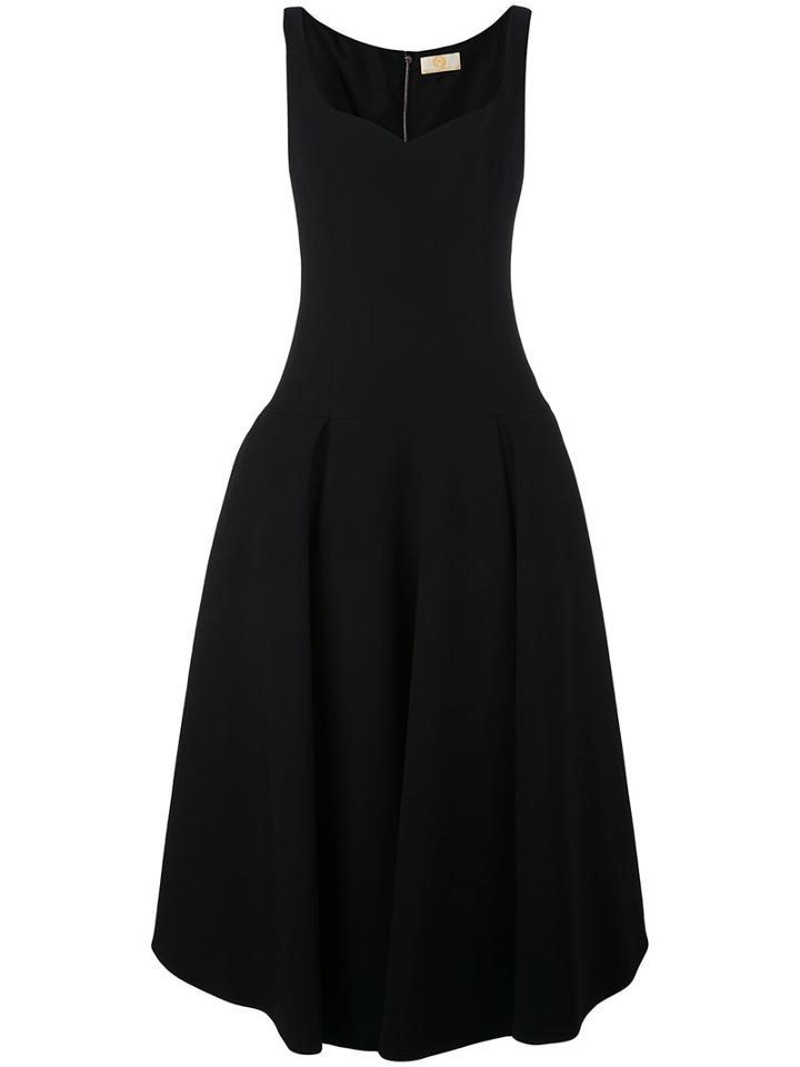 Flared Midi Dress - Women - Cotton/polyamide/spandex/elastane - 40, Black, Cotton/polyamide/spandex/elastane, Sara Battaglia