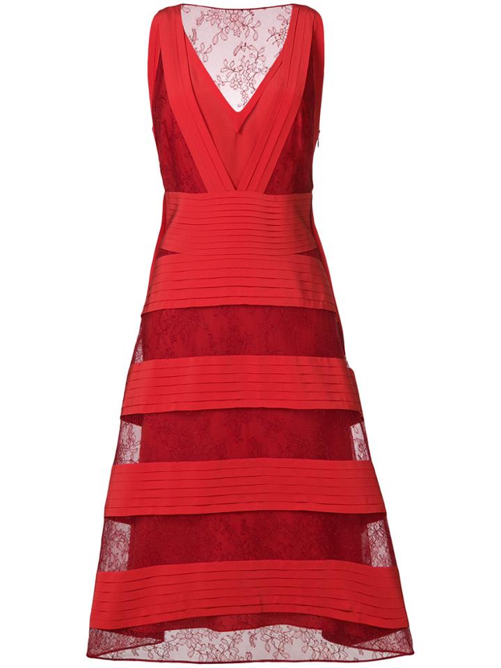 Valentino Pleated Midi Dress - Red