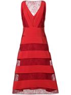 Valentino Pleated Midi Dress - Red