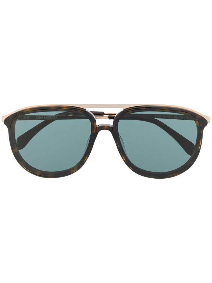 Zadig & Voltaire Aviator Shaped Sunglasses - Black