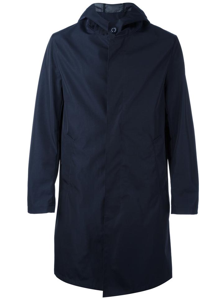 Mackintosh Hooded Trench Coat, Men's, Size: 44, Blue, Polyimide