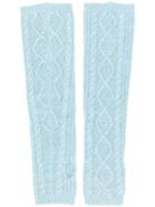 Pringle Of Scotland Cable Knit Wrist Warmers - Blue