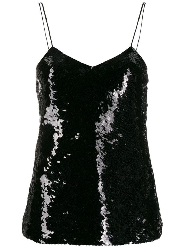 Iro Sequin Embroidered Top - Black