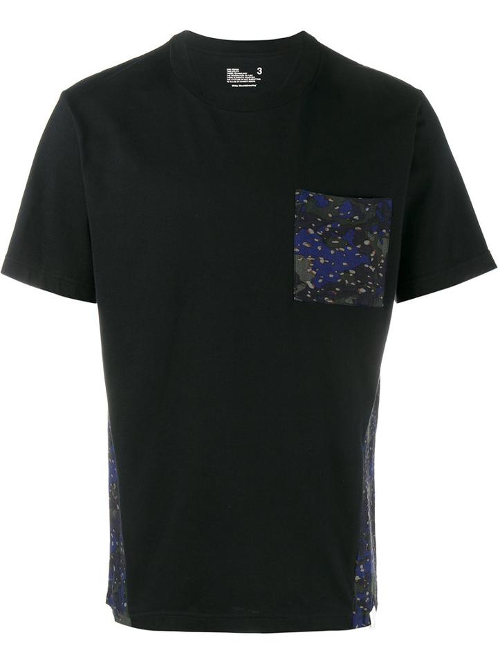 White Mountaineering Camouflage Print T-shirt, Size: 2, Blue, Cotton/rayon/linen/flax
