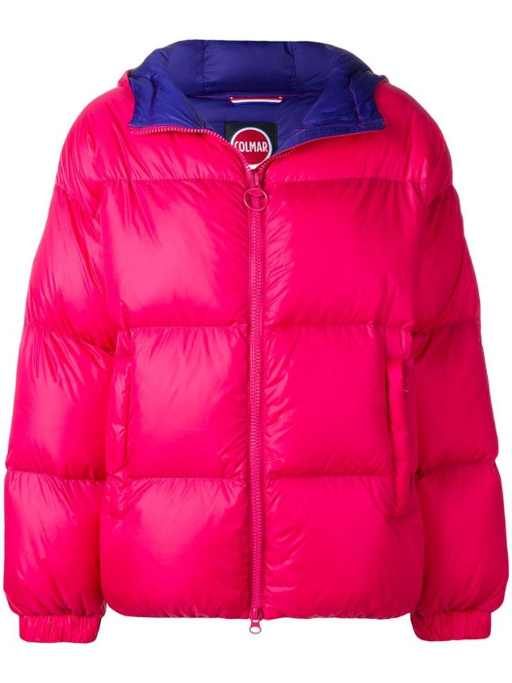 Colmar Hooded Puffer Jacket - Pink & Purple