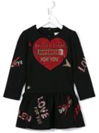 Philipp Plein Kids Sequinned Heart Dress, Girl's, Size: 10 Yrs, Black