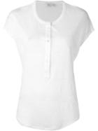 Vince Buttoned T-shirt, Women's, Size: M, White, Linen/flax
