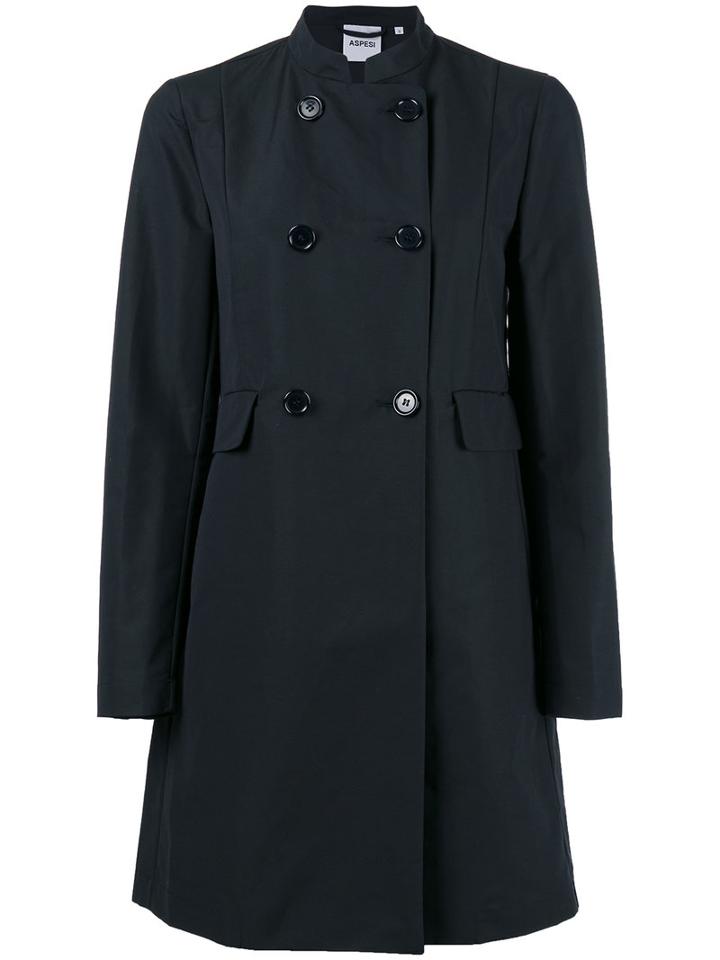 Aspesi Mimosa Double-breasted Coat, Women's, Size: Large, Black, Cotton/polyester