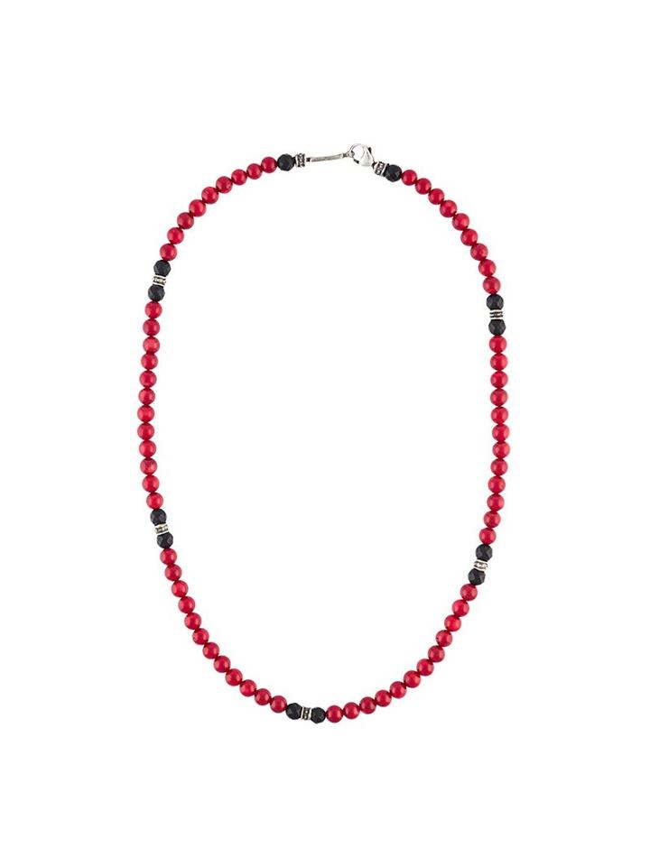 Roman Paul Beaded Necklace, Men's, Red