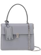 Valentino - Valentino Garavani Stud Stitching Handbag - Women - Calf Leather - One Size, Grey, Calf Leather
