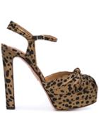 Aquazzura Leopard Print Sandals - Brown