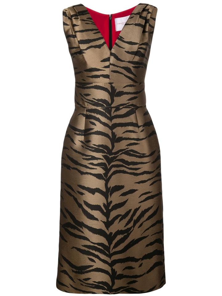 Carolina Herrera Tiger Print Dress - Brown