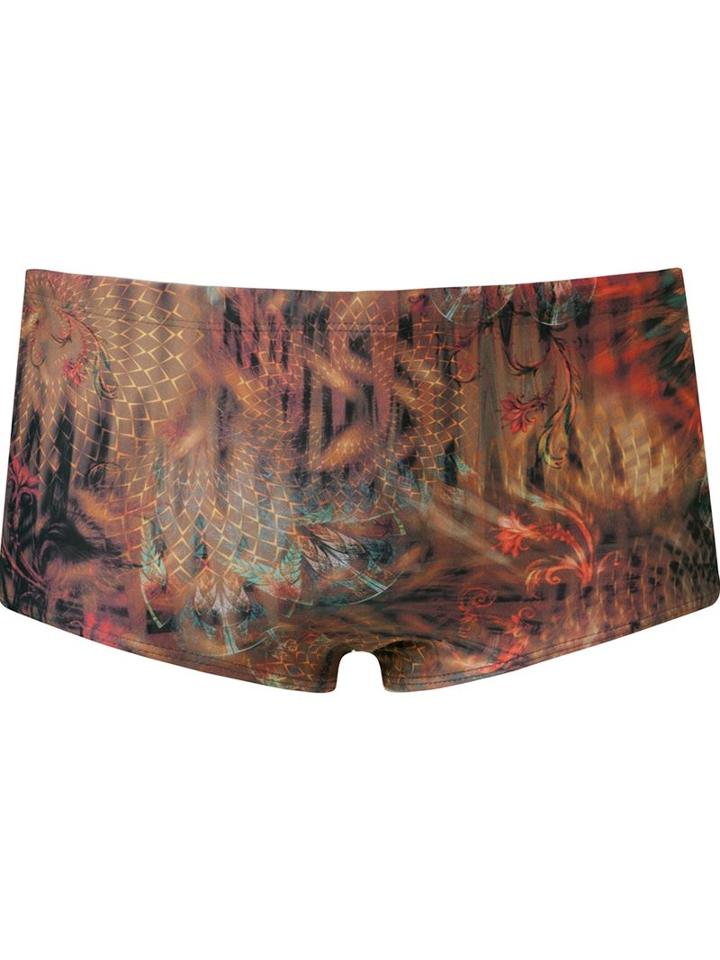 Lygia & Nanny Printed Swim Trunks, Men's, Size: 48, Brown, Polyamide/spandex/elastane