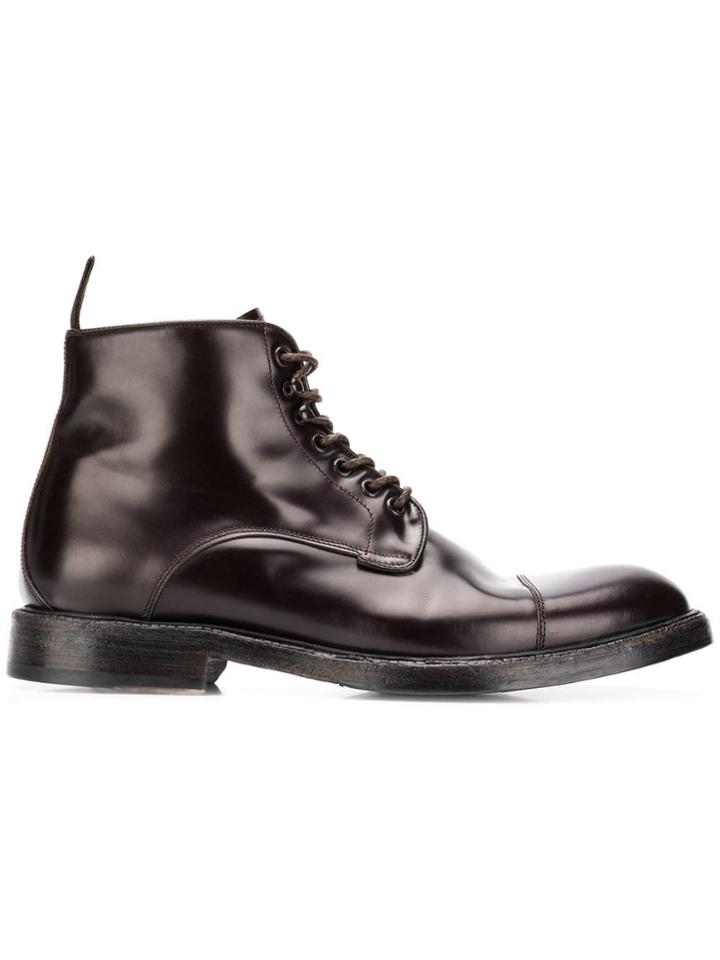 Green George Leather Ankle Boots - Brown